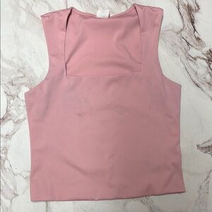 No Boundaries Pink Boxy Sleeveless Tank Top